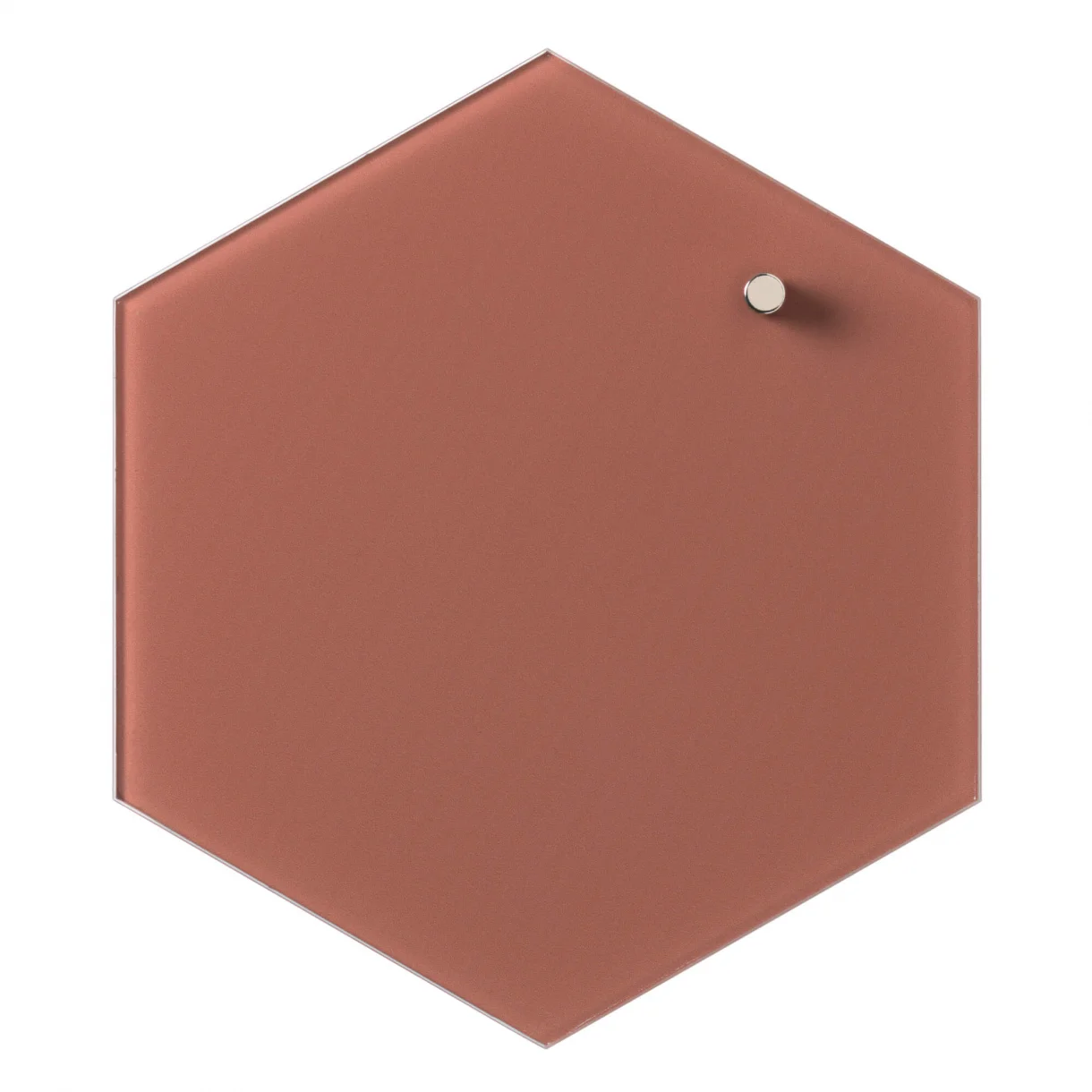 Hexagonal 21 cm. Terracotta Magnetisk Glastavle